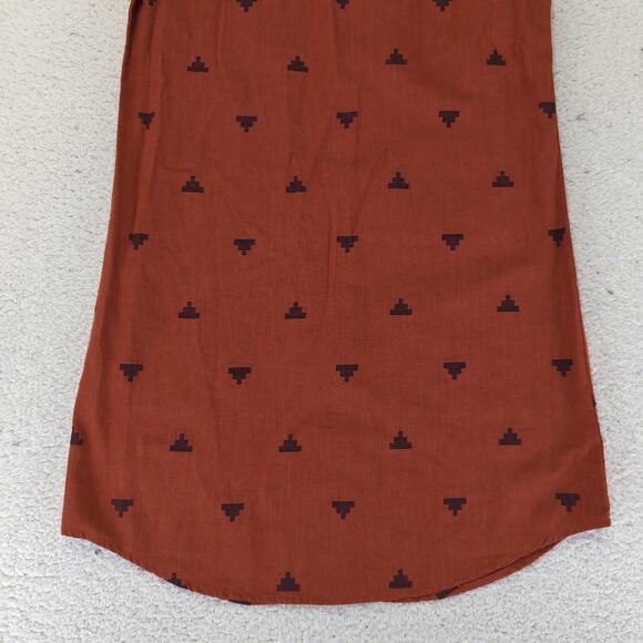 Bridge & Burn Organic Cotton T-shirt Dress Button Front Women's Small Orange - Picture 6 of 9